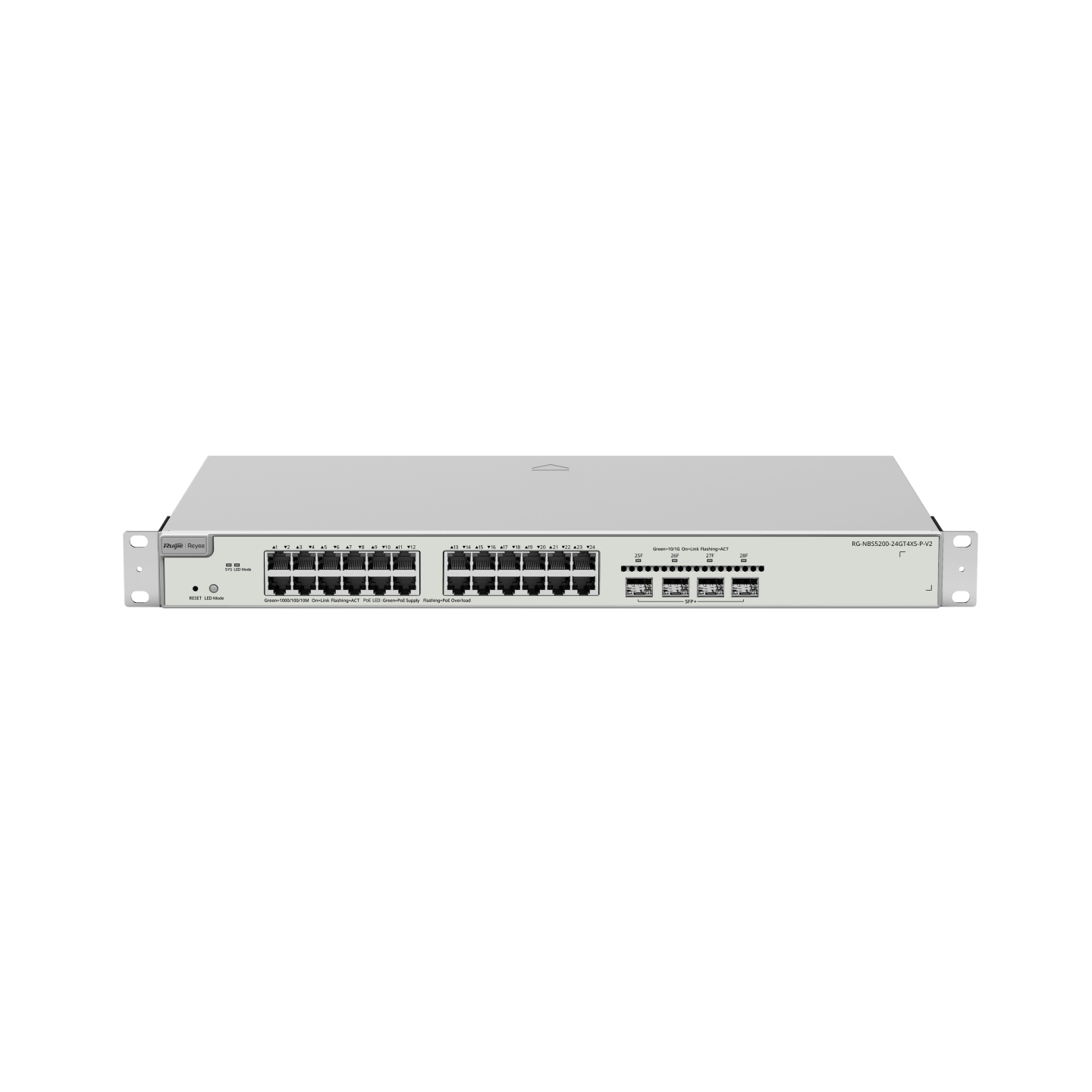 RG-NBS5200-24GT4XS-P-V2, 24-port Gigabit Layer 3 PoE Switch, 4 SFP+ Uplink